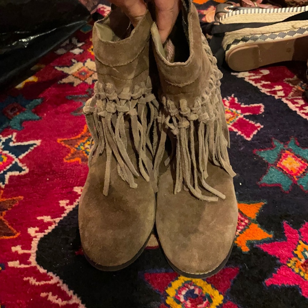 Fringe booties